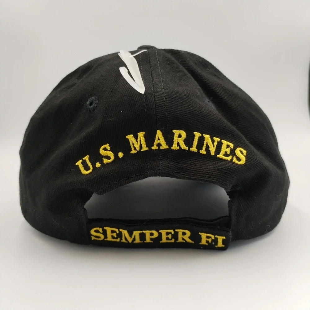 VTG Border Patrol Spell Out‎ Black White Two-Tone Embroidery Baseball Hat Cap